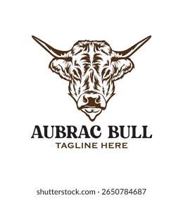 Ilustração de vetor de touro Aubrac, perfeito para o logotipo da fazenda