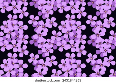 Aubrieta Floral Seamless Pattern.  Design for Background or Wallpaper 