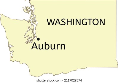 Auburn city location on Washington state map