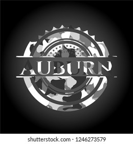 Auburn on grey camouflaged pattern