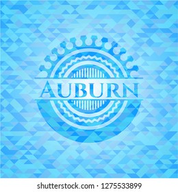 Auburn realistic light blue emblem. Mosaic background
