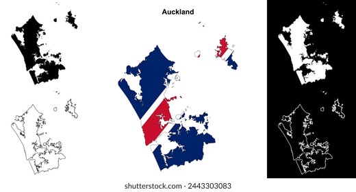 Auckland-Umriss-Kartenset
