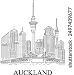 Auckland City Line Draw Free Vector