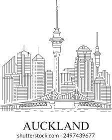 Auckland City Line Draw Free Vector