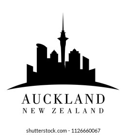 Auckland City, New Zealand skyline logo template.