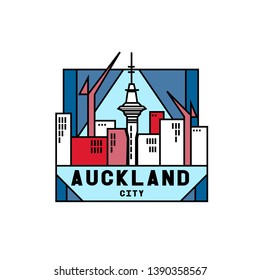 Auckland city patch in red and blue colors