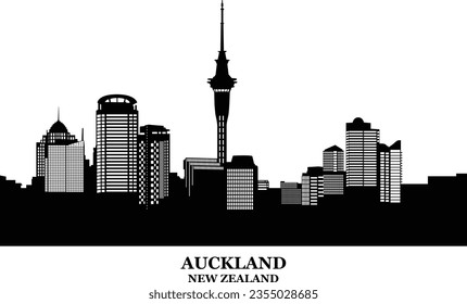 Auckland city skyline silhouette in vector