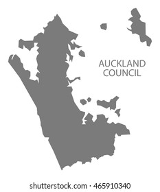 Auckland Council New Zealand Map Grey