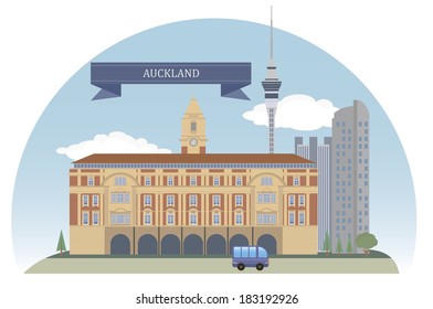 Auckland. New Zealand. Vector for you design