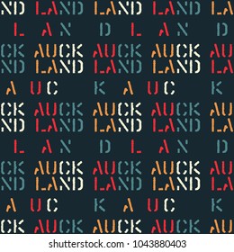 Auckland seamless pattern. Autentic artistic design for background.