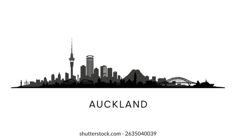 Auckland Skyline com Nova Zelândia, Paisagem urbana e Preto.