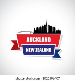 Auckland skyline - New Zealand - vector illustration