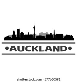 Auckland Skyline Stamp Silhouette Design Art Vector