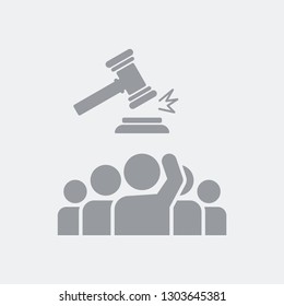 Auction adjudgement concept icon