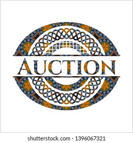 Auction arabic emblem background. Arabesque decoration.