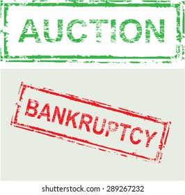 Auction Bankruptcy Vector Stamp 