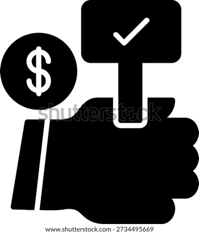 Auction Bid Glyph Vector Icon Design