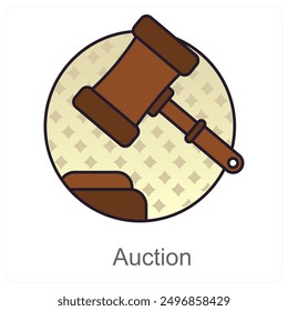 Auction and bid icon concept