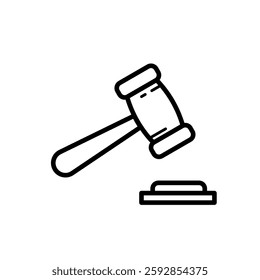 auction, bidding, gavel - vector icon