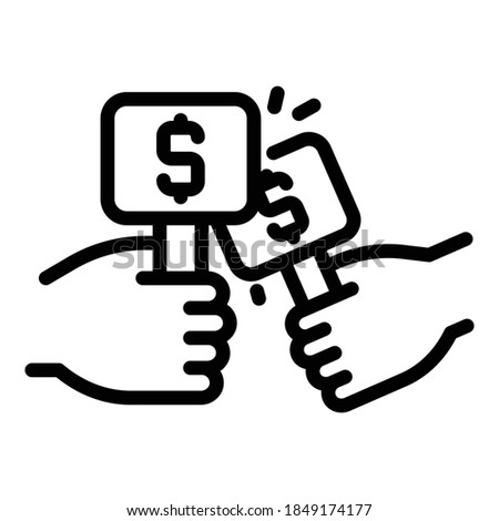 Auction bidding icon. Outline auction bidding vector icon for web design isolated on white background
