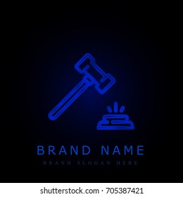 Auction blue chromium metallic logo