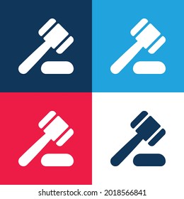 Auction blue and red four color minimal icon set