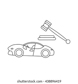 Auction cars icon, outline style