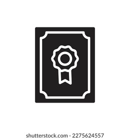 Auction Certificate Filled Icon Vector Illustration