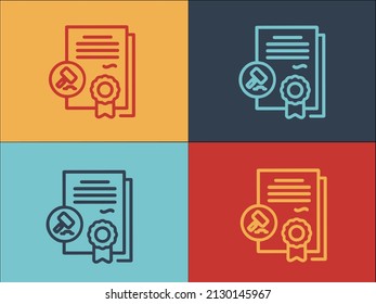 Auction Certificate Logo Template, Simple Flat Icon Of auction,certificate,vector