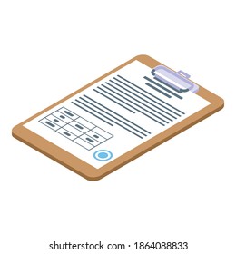 Icono del portapapeles de subasta. Isometric del icono del vector del portapapeles de subasta para el diseño web aislado en fondo blanco