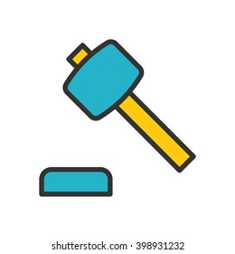 Auction. Colored scalable vector icon in outline style.