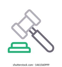 auction colour line vector icon