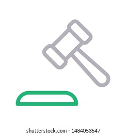 auction colour line vector icon