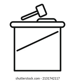 Auction competition icon outline vector. Sell price. Public event