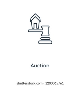 Auction concept line icon. Linear Auction concept outline symbol design. This simple element illustration can be used for web and mobile UI/UX.