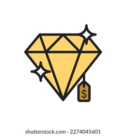 Auction Diamond Icon Vector Illustration