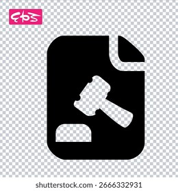 Auction document icon, auction procedure icon, auction icon, EPS format vector icon illustration file