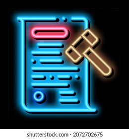 subastar el vector del signo de luz neón. Firma brillante del documento de subasta de iconos. ilustración de símbolo transparente