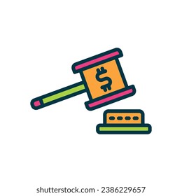 auction filled color icon. vector icon for your website, mobile, presentation, and logo design.