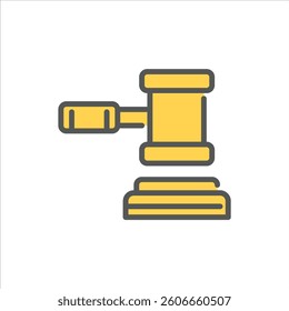 auction filled outline icon. auction color line illustration.