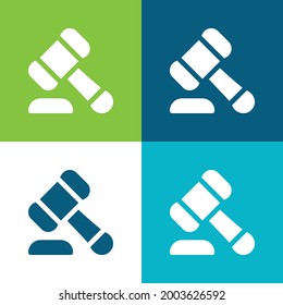 Auction Flat four color minimal icon set