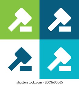 Auction Flat four color minimal icon set