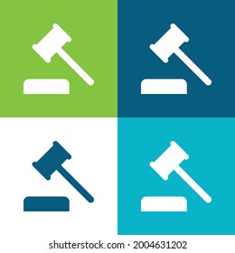 Auction Flat four color minimal icon set