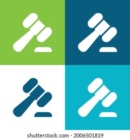 Auction Flat four color minimal icon set