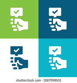 Subasta Plano cuatro colores conjunto mínimo de iconos