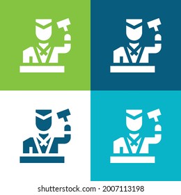 Auction Flat four color minimal icon set