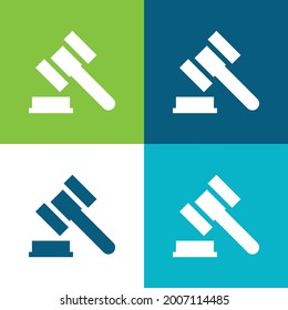 Subasta Plano cuatro colores conjunto mínimo de iconos