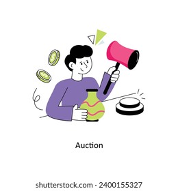 Auction Flat Style Design Vector illustration. Stock illustration