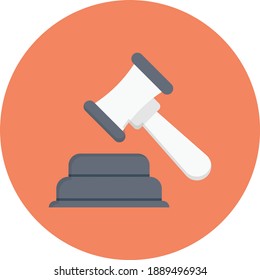 auction flat vector colour icon