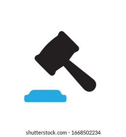 Auction gavel flat vector icon